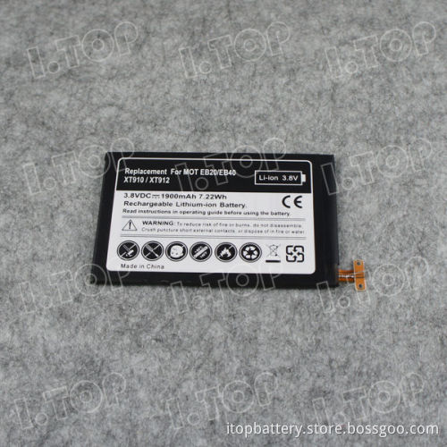 EB20 Battery 1900mAh For Motorola XT910 XT912 Mobile Phone Battery